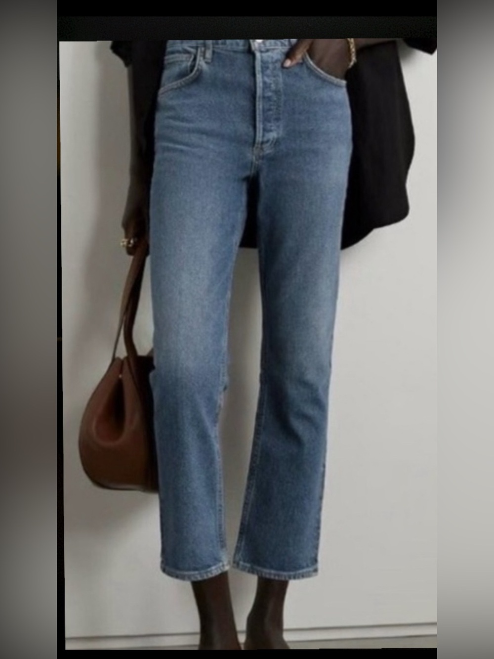 AGOLDE Riley Crop Straight Jeans Sz 25 High Rise Medium Wash 🔥